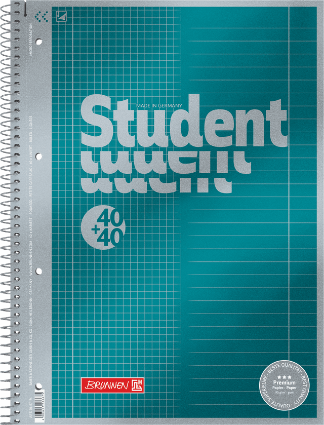 BRUNNEN Collegeblock Duo A4 90g/m² liniert & kariert