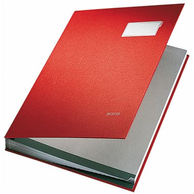 Leitz Unterschriftsmappe DIN A4 20Fächer Graupappe rt