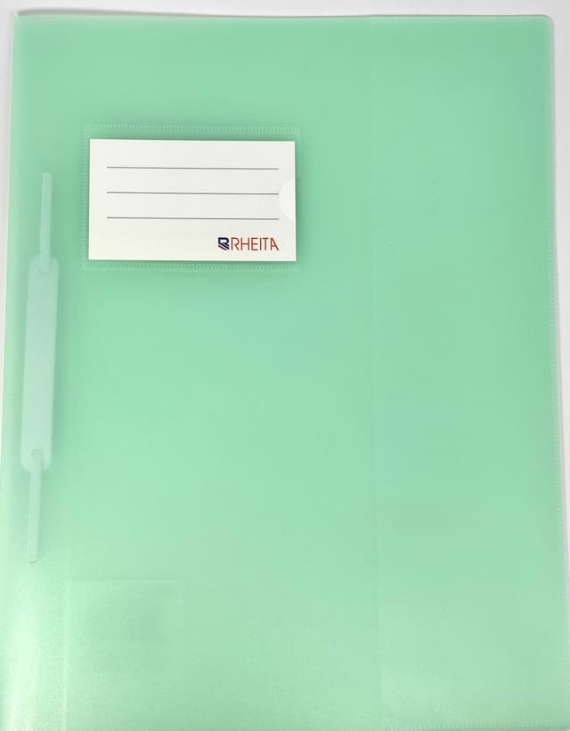RHEITA Schnellhefter aus PP mit Beschriftungstasche, für A4, stabiles PP-Material nicht durchscheinend pastell-mint, DIN A4