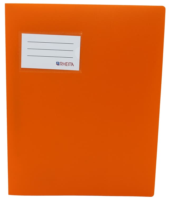 RHEITA Schnellhefter aus PP mit Beschriftungstasche, für A4, stabiles PP-Material nicht durchscheinend orange, DIN A4
