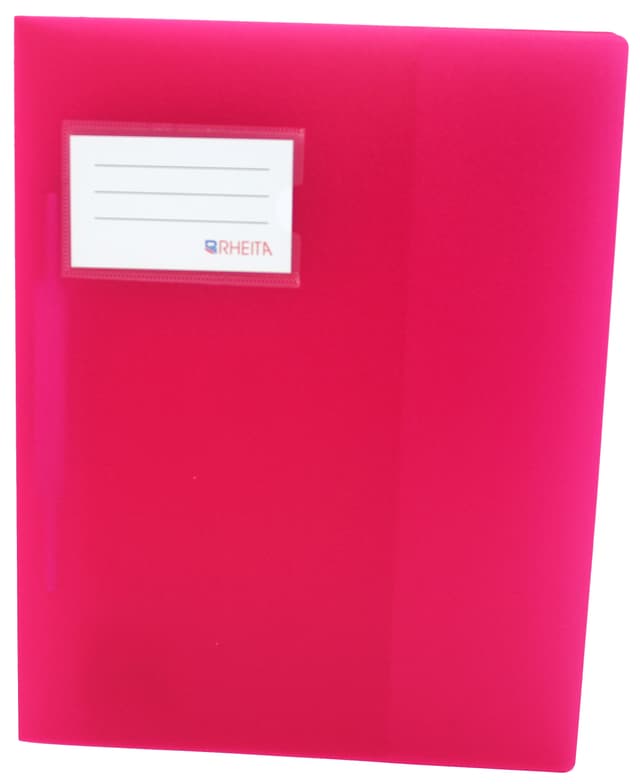 RHEITA Schnellhefter aus PP mit Beschriftungstasche, für A4, stabiles PP-Material nicht durchscheinend pink, DIN A4