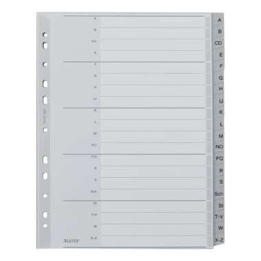 Leitz Register A-Z DIN A4 20teilig PP grau