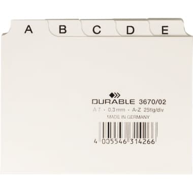 Durable Leitregister DIN A7 quer A-Z Kunststoff ws