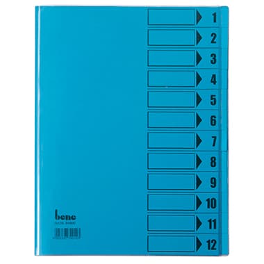 Bene Ordnungsmappe DIN A4 12Fächer intensivblau
