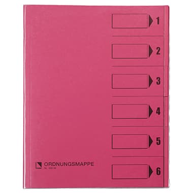 Bene Ordnungsmappe DIN A4 6Fächer rosa