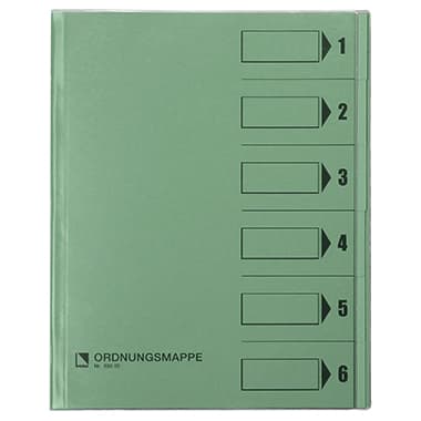Bene Ordnungsmappe DIN A4 6Fächer grün