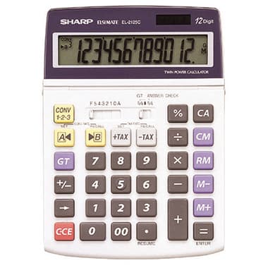 Sharp Tischrechner LCD-Anzeige Solar/Batt