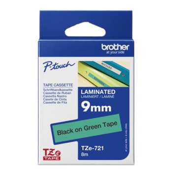 Brother Schriftband-Kassette 9mmx8m laminiert sw auf gn