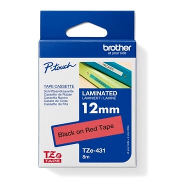 Brother Schriftband-Kassette 12mmx8m laminiert sw auf rt