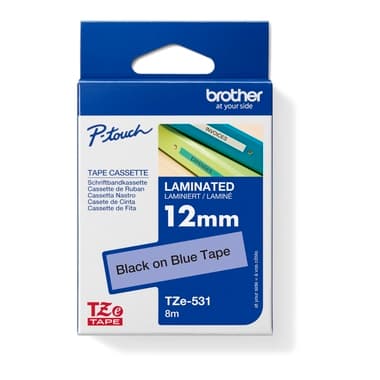 Brother Schriftband-Kassette 12mmx8m laminiert sw auf bl