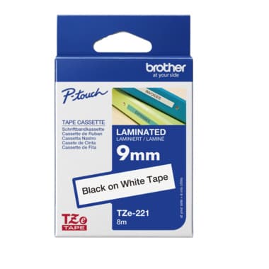 Brother Schriftband-Kassette 9mmx8m laminiert sw auf ws