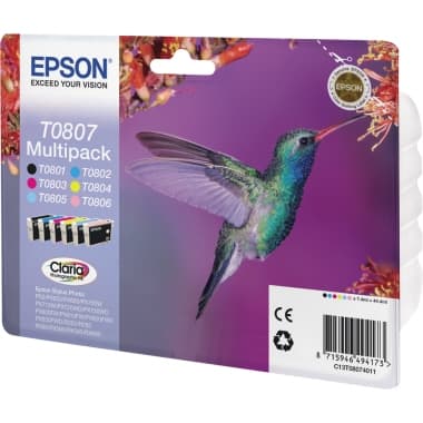Epson Tintenpatrone T0807 sw/c/m/y/fc/fm 6St