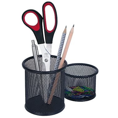 Wedo Stifteköcher Set Office 2teilig Drahtmetall sw