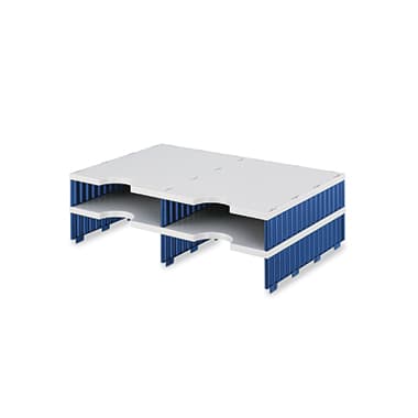 styro Aufbaueinheit styrodoc duo 4Fächer gr/bl