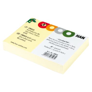 HAN Karteikarte A7 liniert gelb 100St