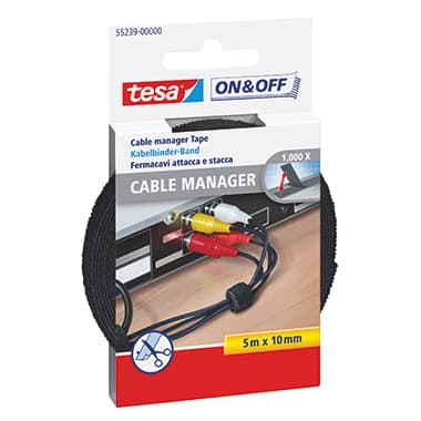 tesa Klettband On+Off 1x500cm sw