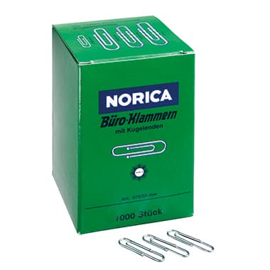 Norica Büroklammer 32mm Metall glanzverzinkt 1.000St