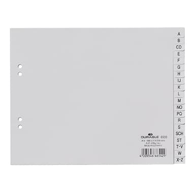 Durable Register DIN A4 teildeckend A-Z 20teilg PP gr
