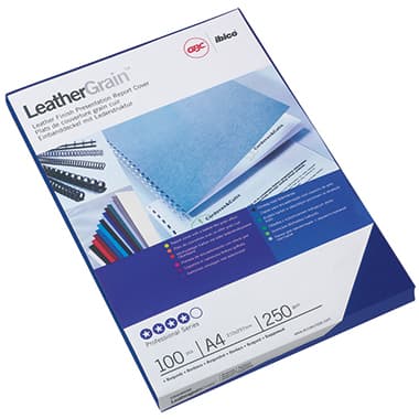 Gbc Einbanddeckel LeatherGrain DIN A4 bl 100St