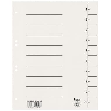 Bene Trennblatt A4 Karton weiß 100 St./Pack.