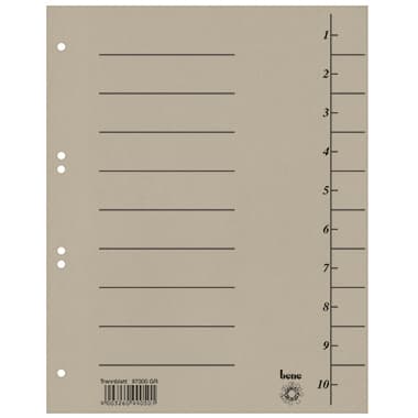 Bene Trennblatt A4 Karton grau 100 St./Pack.