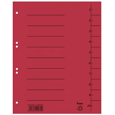 Bene Trennblatt A4 Karton rot 100 St./Pack.