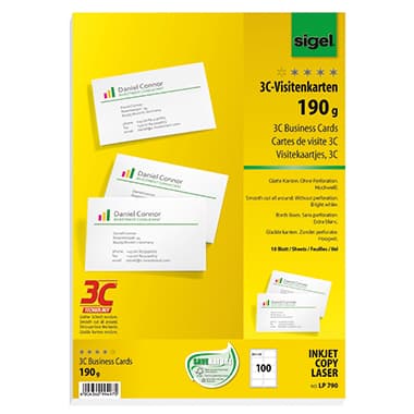 Sigel Visitenkarte DIN A4 85x55mm 190g ws 100 St.