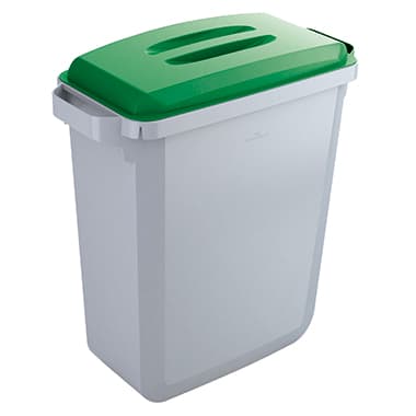Durable Abfalleimer DURABIN 60l grau +Deckel gn