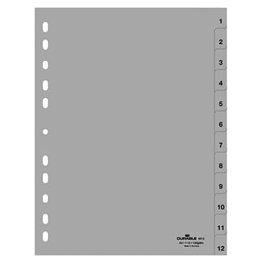 Durable Ordnerregister für A4 1-12 12tlg geprägte Taben