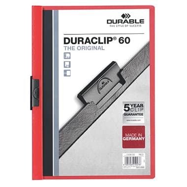 Durable Klemmmappe DURACLIP 60 DIN A4 Hartfolie rt