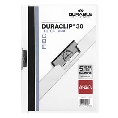 Durable Klemmmappe DURACLIP 30 DIN A4 Hartfolie ws