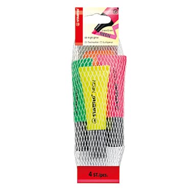 Stabilo Textmarker NEON 2- 5mm sort 4 St.