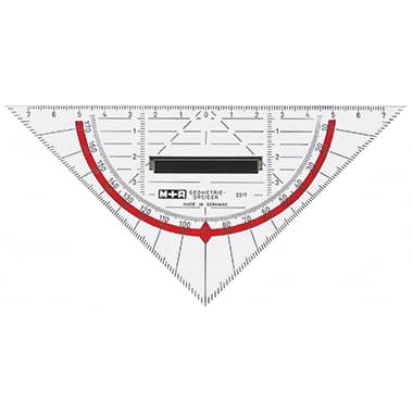 M+R Zeichendreieck 16cm Skala rot