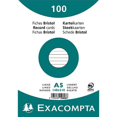 Exacompta Karteikarte DIN A5 lin. ws 100 St.