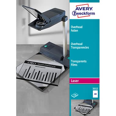 Avery Zweckf. Laserfolie 210x297mm tr 100 St.