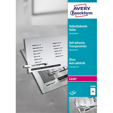 Avery Zweckf. Laserfolie 210x297mm tr 100 St.
