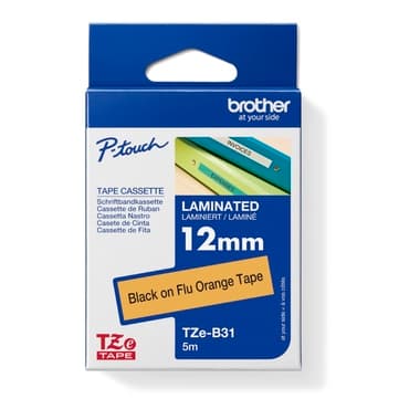 Brother Schriftband-Kassette 12mmx5m sw auf signalorange