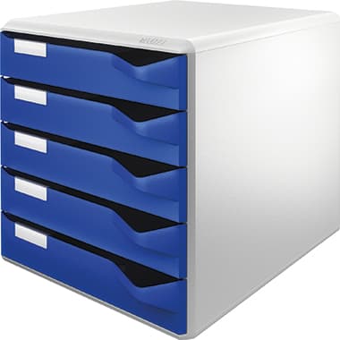 Leitz Schubladenbox A4 5Schubfächer lichtgr/bl