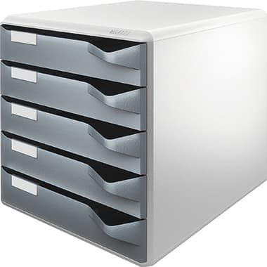 Leitz Schubladenbox DIN A4 5Schubfächer lichtgr/d.gr