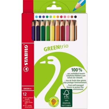Stabilo Farbstift GREENtrio sortiert 12 St./Pack.