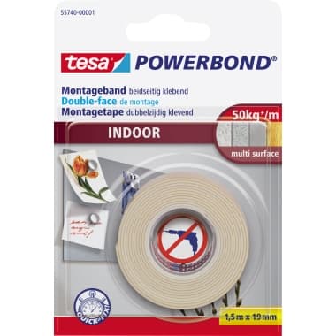 tesa Montageband Indoor 1,5mx19mm extra strong