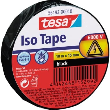 tesa Isolierband 15mmx10m schwarz