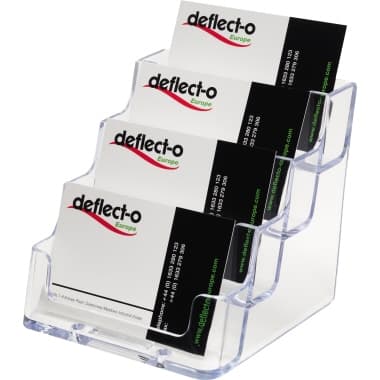 Deflecto Visitenkarten- Halter 4Fächer 4Ablagen tr