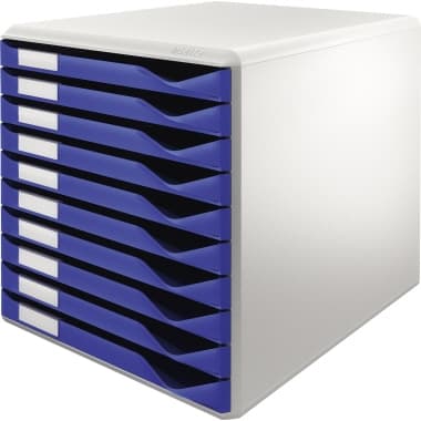 Leitz Schubladenbox DIN A4 10Schubfächer l.graur/bl