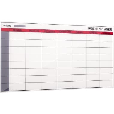Bi-office Wochenplaner Glas Kollektion 4 mm ws