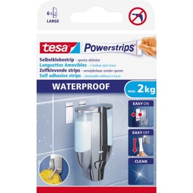 tesa Klebestück Powerstrips Waterproof 6 St.