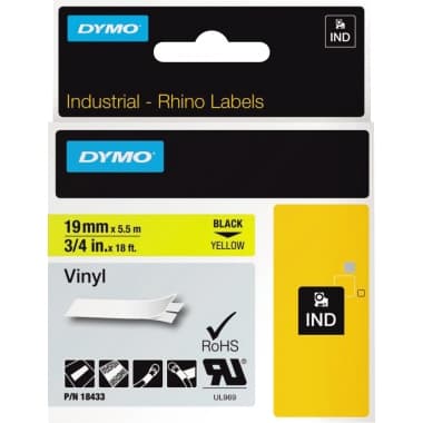 Dymo Schriftband-Kassette Rhino ID1 19mmx5,5m sw auf ge