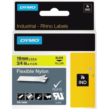 Dymo Schriftband-Kassette Rhino ID1 19mmx3,5m sw auf ge