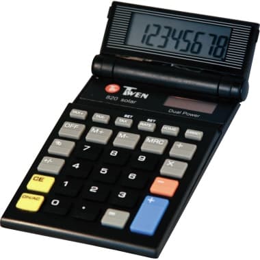 Twen Taschenrechner 820 S 8Zeichen Solar/Batterie sw