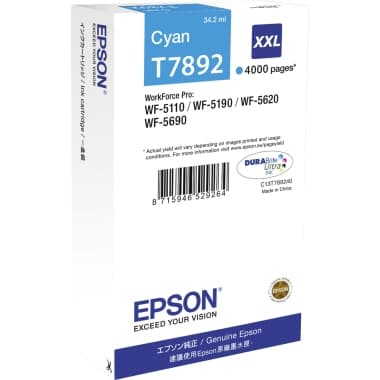 Epson Tintenpatrone T7892 4.000S cyan
